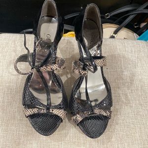 Guess open toe platform heels